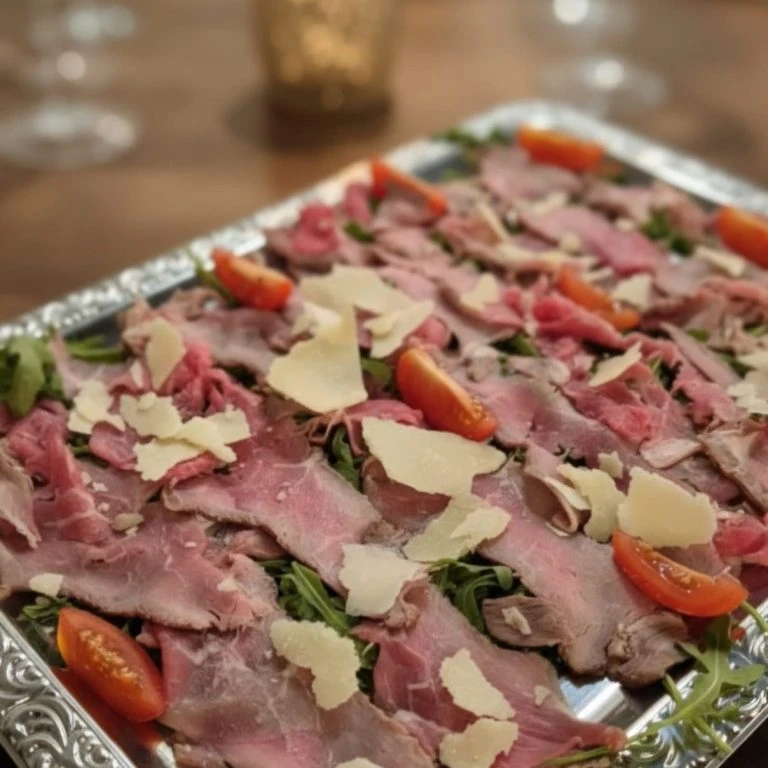 Roastbeef mit Parmesanhobel – STORIA Catering München